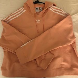 Light Pink Adidas Womens Crop Hoodie XL